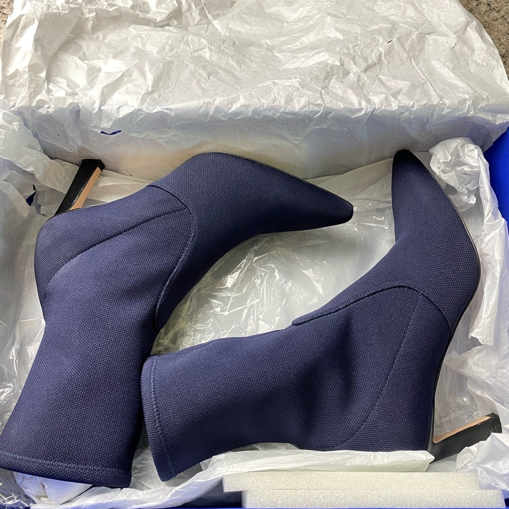 Stuart Weitzman Navy Blue Sock Boots
